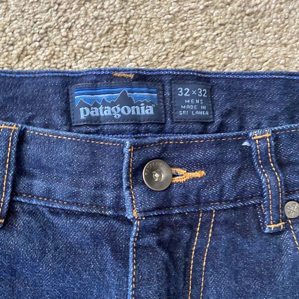 Patagonia Iron Clad Straight Fit Organic Cotton Blue Jeans